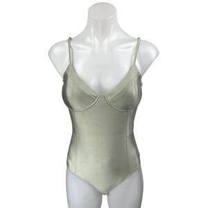 Blue Blush Green Silky Satin Sleeveless Cami Camisole Bodysuit Tank Top Size S